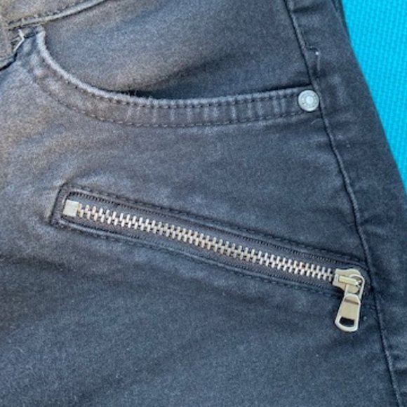 ZARA Black Denim Stretch Jeans with Zippers Size 6 - Picture 4 of 9